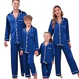 【Doux et confortable】 : ensemble de pyjama familial de Noël fabriqué à partir d'un matériau doux et durable en polyester et élasthanne, doux pour la peau, respirant, confortable et doux, facile à nettoyer, col rond, manches longues. Pantalon pyjama deux pièces, décontracté et douillet