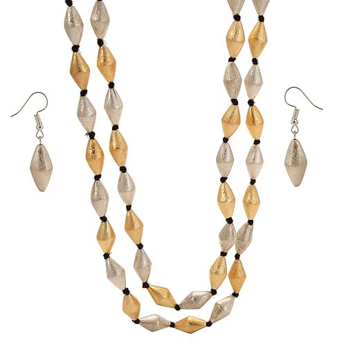 Tandra's Fashion Jewellery Pure Brass Dholki Dual Tone Necklace Set for Women