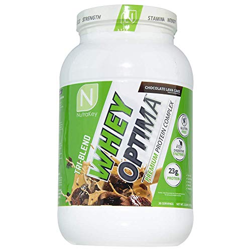 NutraKey Whey Optima Protein Powder with 23g of Protein, Low Carb, Gluten Free Protein, Non-GMO (Chocolate Lava Cake) 2.2 Pound