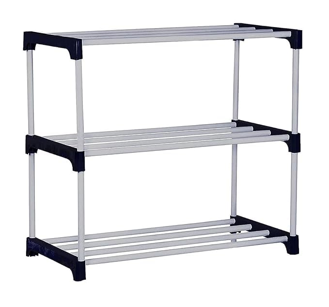 GRAZIA 3 Layer Bathroom Shelves | Storage Organiser | Single Door | Storage for Medicine, Makeup, Toiletries 44 x 52 x 12 cm, White