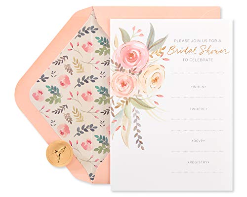 Papyrus Bridal Shower Invitations, Floral (20-Count)