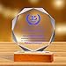 Personalized 6¡± Glass Plaque, Engraved with Names, Appreciation Messages and Company Logo, Completely Customized Gift Plaque, Award Trophy for Retirement Employee, Manager, Boss.