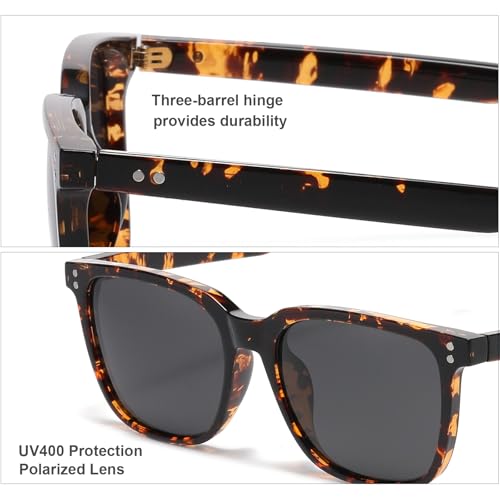 Image of Gleyemor Polarized Mens Square Sunglasses UV400 Protection Sun Glasses