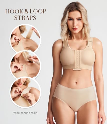 Post Surgery Compression Bras for Women Front Closure Bra with Adjustable Straps3