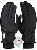 TRENDOUX Winterhandschuhe Herren, Warme wasserdichte Thermo Handschuhe Damen für Frauen 3M Thinsulate gefüttert Touchscreen for Fahrrad Outdoor Snowboard, Handschuhe Ski - Schwarz L