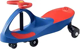 Carrinho de Rolimã Infantil, Azul e Laranja, Aço e Plástico Reforçado, pequeno 80x25x29cm, Com Volante, Para Crianças +3 Anos, Suporta 100kg