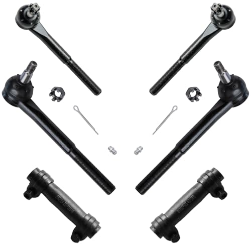 Image of Detroit Axle - 2WD Front End Kit for Chevy GMC Tahoe Yukon C1500 C2500 Suburban C3500 2 Lower Control Arms w /Ball Joints 4 Outer Inner Tie Rods 2 Sleeves 1 Pitman Arm 1 Idler Arm 1 Bracket Replacement
