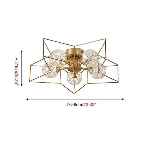 Lampe de plafond pentagramme pour une chambre tendance style Net Rouge - 7