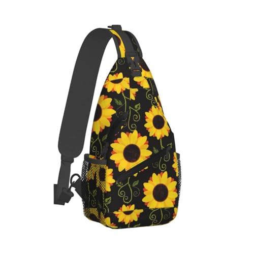 Floral Sunflower Stylish Men'S Messenger Bag - Durable Polyester, Huge Capacity & Adjustable Strap2