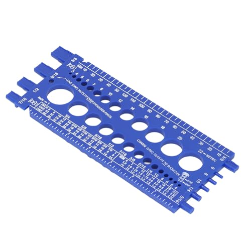 Ausla Gewindeprüfer, Bolt Nut Thread Measure Gauge, Sortiment Zoll Metrisch Schrauben Muttern Bolzengewindegrößenprüfer, Werkzeug für Garage Werkstatt (Blue)