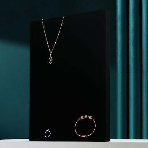 Image of Coward 2Pcs /Set Black Velvet Stackable Jewerlry Organizer Tray Velvet Blank Tray Holder for Beads Bracelets Necklaces Earrings Store Selling or Home Show