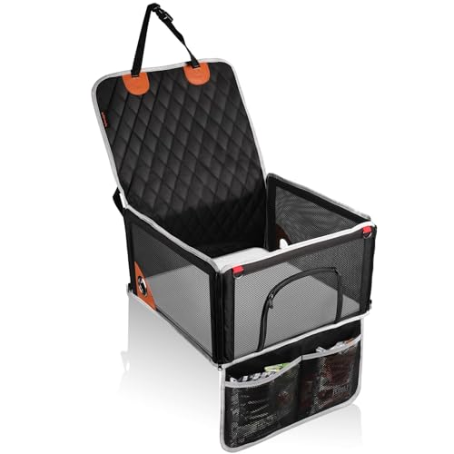 Seggiolino auto extra per cani di, per sedile posteriore e anteriore, comodo, traspirante, pieghevole, di alta qualità, per cani di piccola e media taglia
