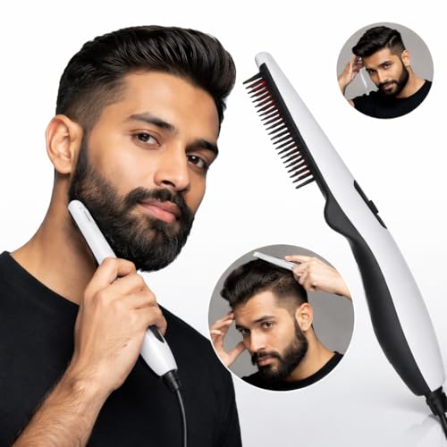 Image of Quick Hair Styler for Men Electric Beard Straightener Massage Hair Comb Beard Comb Multifunctional Curly Hair Straightening