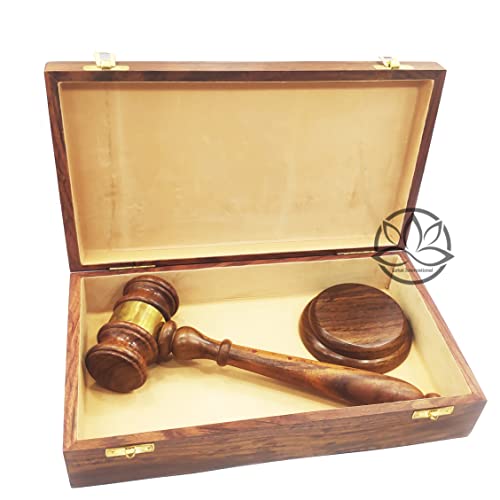 Marteau en bois fait main haute résistance, frappe nette avec bloc sonore et laiton