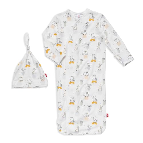 Image of Magnetic Me Modal Newborn Sleeper Gown & Hat Set | Silky Soft Modal Fabric Sleep Sack