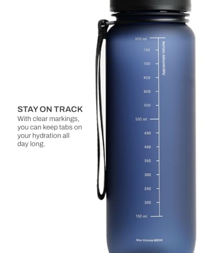 Image of TEGO Rise Tritan Water Bottle | 800ml Secure Flip Lock Lid | BPA-Free, Durable & Impact-Resistant | Wrist Strap for Easy Carry | Hydration Tracker | Gym, Office, Travel Water Bottle (Blue)