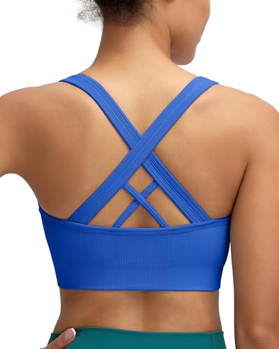Image of RUNNING GIRL Sports Bras for Women,Seamless Strappy Sports Bra High Support Crisscross Back with Removable Pads