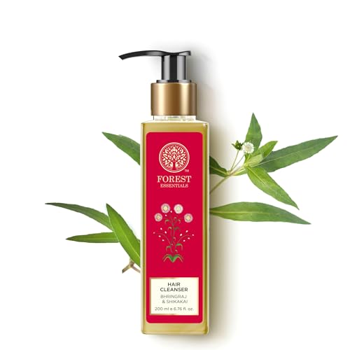 Forest Essentials Ayurvedic Shampoo Bhringraj & Shikakai | Natural Remedy for Hair Fall, Hair Thinning & Dandruff | Sulphate Free, 200 Grams