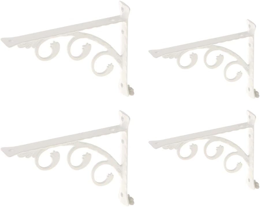 4 Pack Heavy Duty Metal L Shaped Wall Shelf Bracket - Rack Support for Floating Shelves and Planks - Suitable for Home, Office, Garage - for DIY Enthusiasts and Interior