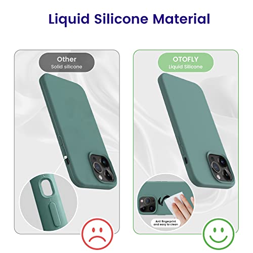 OTOFLY Designed for iPhone 14 Pro Max Phone Case, Silicone Shockproof Slim Thin Phone Case for iPhone 14 ProMax Case 6.7 inch (Pine Green)