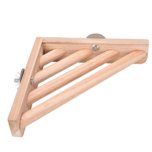 image for Ioffersuper 7 by 7-Inch Parrot Bird Cage Perches, Wood Corner Shelf La