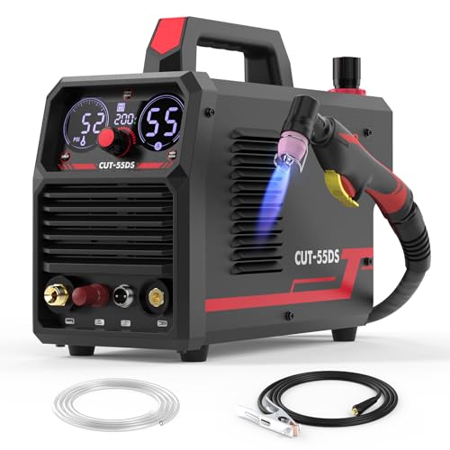 YESWELDER エアプラズマ切断機 大型のLED表示 55Amp 100V/200V 最大切断厚20mm 高周波数 プラズマ 切断機 IGBT インバーター 2T 4T CUT-55DS