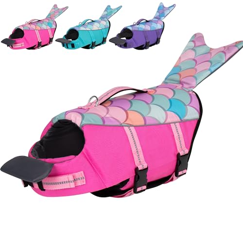 cyeollo Dog Life Jacket Reflective Mermaid Dog...