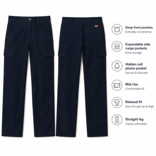 Dickies Women's Cotton Cargo Pant, Dark Navy, 27 Regular - image 6