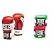 Leone 1947 Shock Guantes de Boxeo., Unisex Adulto, Shock, Rojo + AB705 Vendas 4,5 m