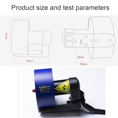 ApisQueen 12~24V Unterwasserstrahlruder U5 Set, Gesamtschubkraft 30.86lbs Wasserdichter bürstenloser Motor mit RC und Empfänger und 100A ESC für Kajaks, Fischerboote