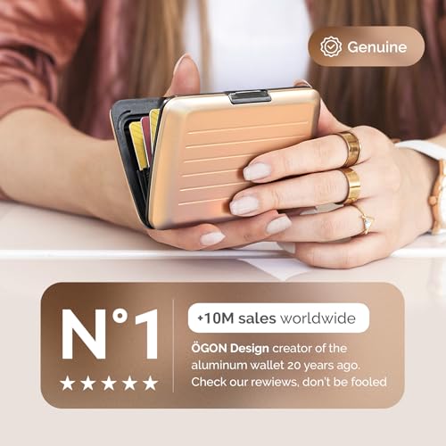 Image of OGON -DESIGNS- Slim RFID Blocking Aluminum Card Holder Wallet - OSLO