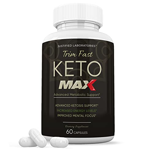Trim Fast Keto Max 1200MG Pills Includes Apple Cider Vinegar goBHB Strong Exogenous Ketones Advanced Ketogenic Supplement Ketosis Support for Men Women 60 Capsules