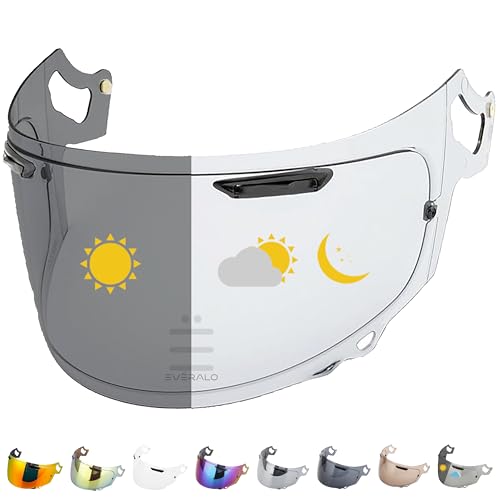 Everalo Kompatibel mit Arai Rx7v Visier - Vas v - Chaser X - Rx7x - Quantum X - Quantic - Signet X - Defiant X - Concept X - Profile V - Qv Pro Vas - Helmvisier Pinlock Ready (Photochromatic)