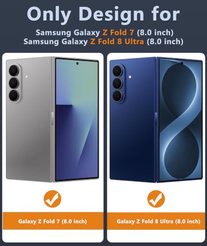 Image of FNTCASE for Samsung Galaxy Z Fold 8 Ultra Case: Galaxy Z Fold 7 Case: [Fit for Magsafe] [Screen Protector] Military Grade Drop Protection, Anti Yellowing Transparent Magnetic Phone Cover - Clear