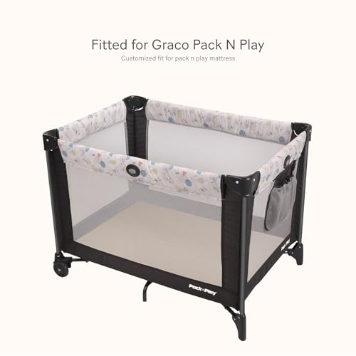 Image of lulumoon Pack and Play Sheets Muslin: Cotton Fitted Sheets for Graco Pack N Play - Soft Playard Sheets for Boys and Girls 2Pack