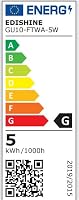 EDISHINE GU10 LED Izzó 5W Meleg Fehér 2700K Fényerőszabályzós 350 Lumen 38° Szögű 50W Halogén Helyettesítő Energiatakarékos 6db Csomag 9