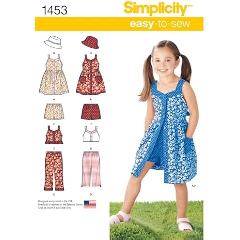 Simplicity Girl's Clothing Sewing Pattern Kit, Sizes 3-8 Cover