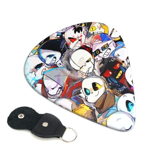 アンダーテール かわいい漫画エレキギターピック アニメファッション弦楽器 初心者トライアングルピック 6 枚セット 0.71mm