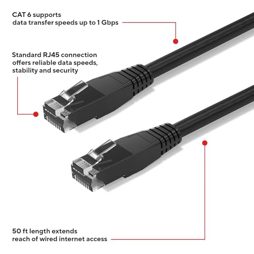 Cable Ethernet Cat-6 STAPLES 50 ft RJ45 Negro miniatura 3
