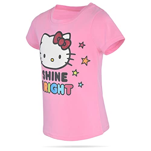 Image of Hello Kitty Girls Tee Shirts - 2 Pack Short Sleeve T-Shirts for Girls with Adorable Artworks and Slogans for Girl's Style