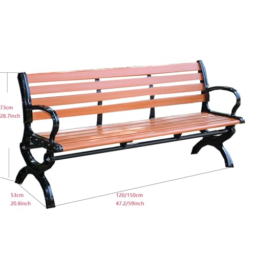 Banc d'extérieur capacité de poids 600 lb en bois de 150 x 53 cm - 3