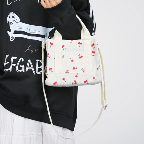 Image of Corduroy Tote Bag Small Satchel Bag for Women Crossbody Bag Purse with Zipper Casual Hobo Handbag