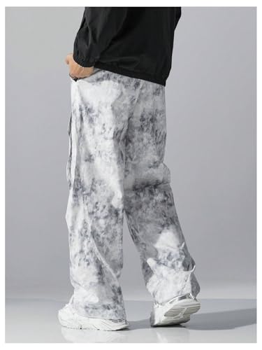 Men's Y2K Baggy Cargo Pants Hip Hop Drawstring Wide Leg Street Track Pants with Pockets2