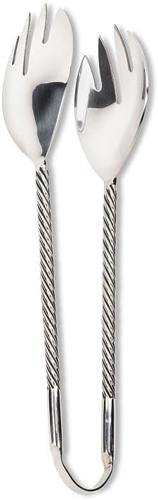 Abbott Collection Twist Handle Salad Tongs, 10.5-Inch, Stainless Steel