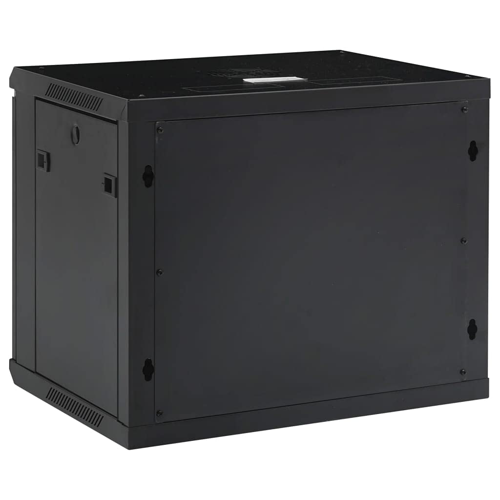 9U Armoire réseau murale 19" IP20, 600 x 450 x 510 mm, en acier laminé à froid, porte avant verrouillable, parois latérales amovibles pour routeur et modem à fibre optique