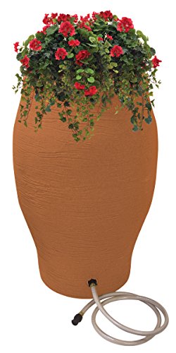 Emsco Group 2262-1 Rescue 60-Gallon Stoneware Urn Barrel – Includes Planter Rain Water