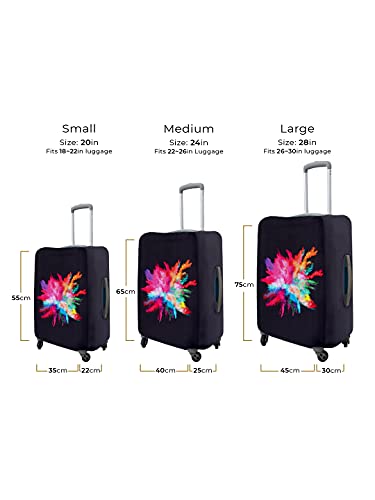 Image of Cortina Luggage Cover Trolley Travel Covers Washable Dust Proof Anti-Scratch Suitcase Protector, Small-Black Pink