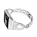 Wearlizer Bling Band Compatible Fitbit Ionic Bands Women, Stainless Steel Bling Replacement Band Bracelet with Diamond Rhinestones X-Link Compatible Fitbit Ionic Small Large