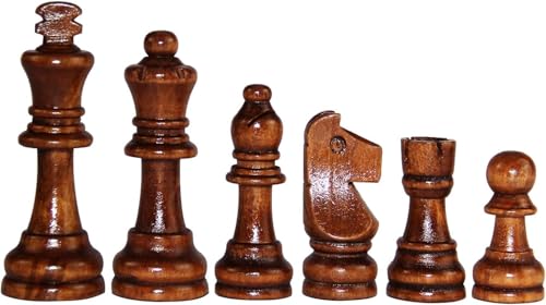 Image of 2.2 Inch Wooden Chess Pieces Set (32 Pieces) | Handmade Smooth Finish Wooden Chessmen for Replacement Use | Chess Pieces Only, Chess Coins only, Ideal for Teens and Adults