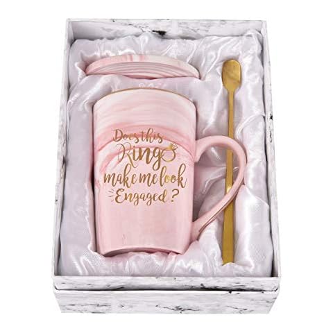 Kaffeetasse mit Aufschrift "Does This Ring Make Me Look Engaged", lustige Tasse für Männer und Frauen, Geburtstag, Festival, Weihnachten Cover